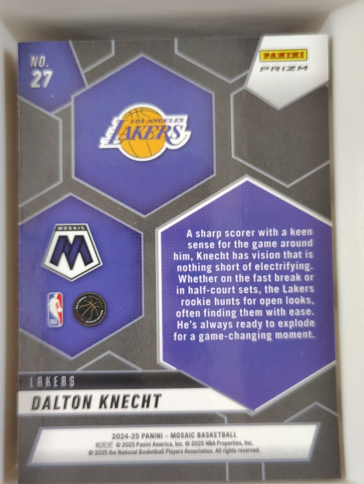 2024-25 Panini Mosaic - Montage Dalton Knecht #27 Fast Break