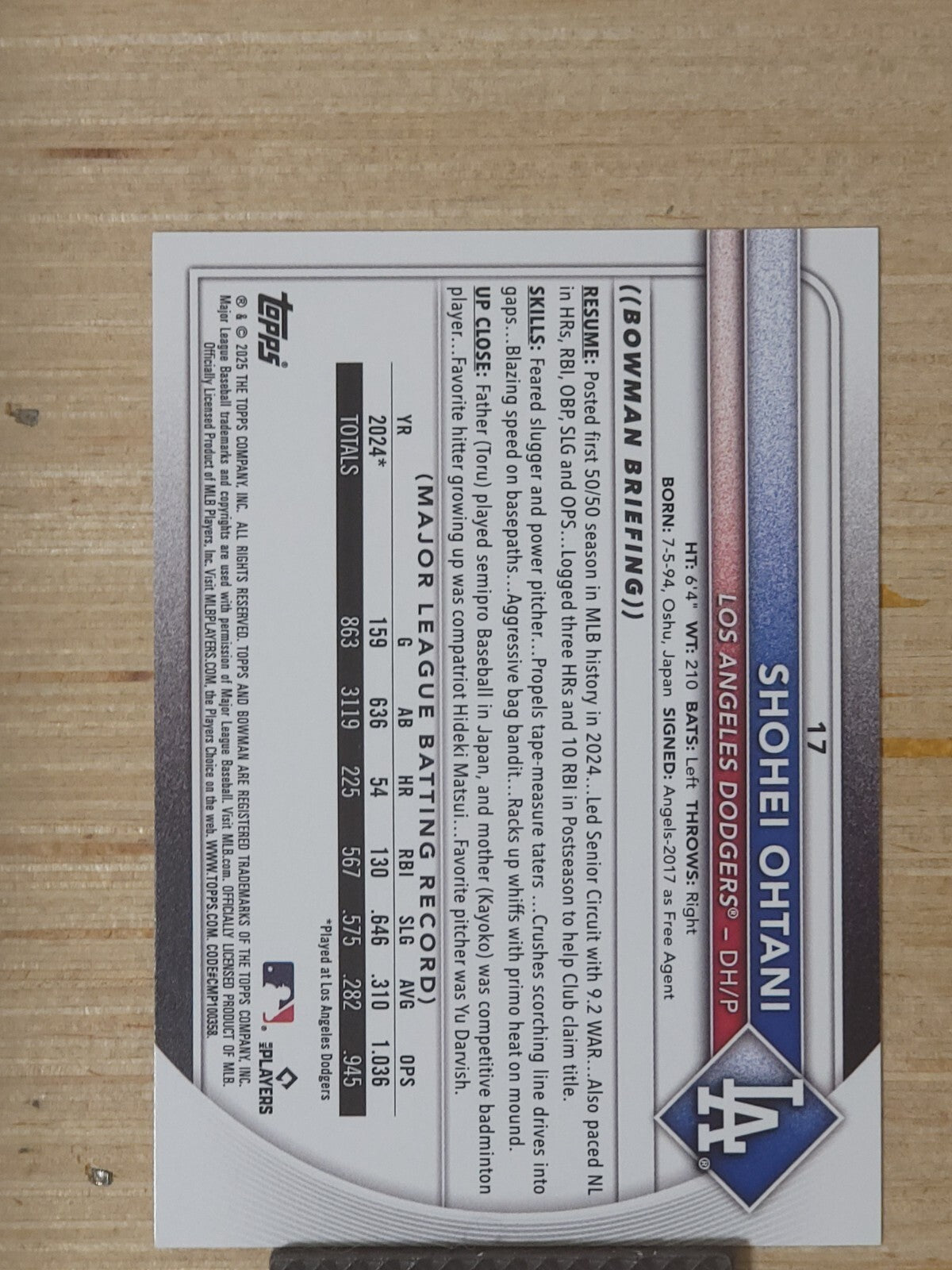 2025 Bowman - Shohei Ohtani #17