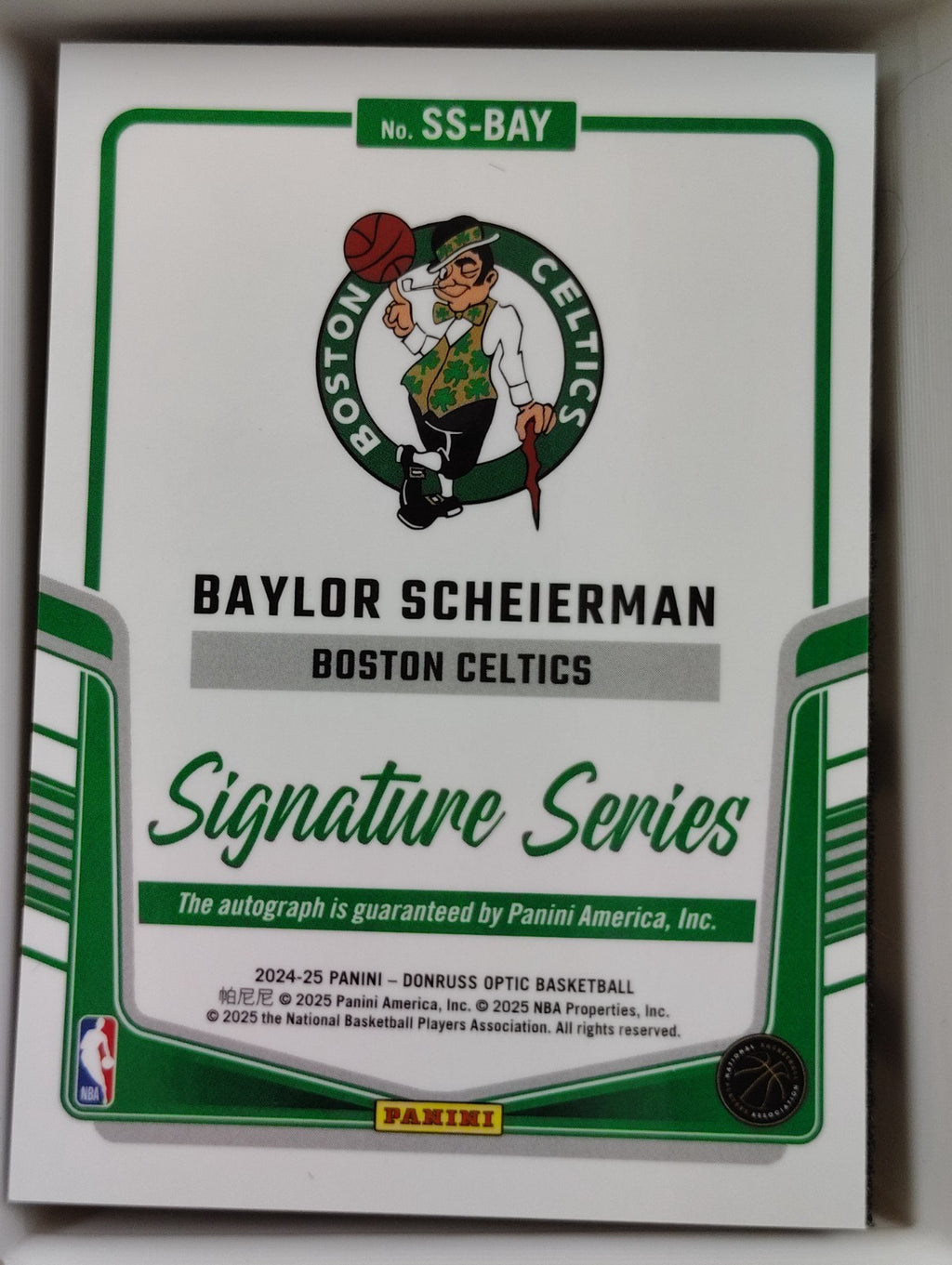 2024-25 Panini Donruss Optic Rated Rookie Signatures Baylor Scheierman #SS-BAY