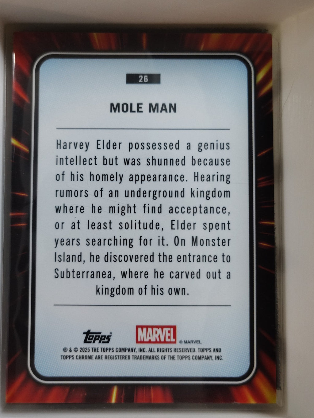 2025 Topps Chrome Marvel #26 Mole Man 034/100 Iron Man
