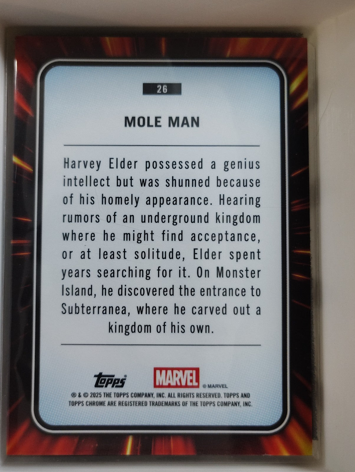 2025 Topps Chrome Marvel #26 Mole Man 034/100 Iron Man