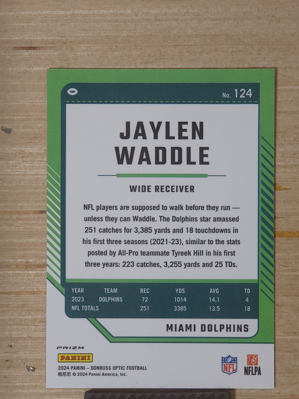 2024 Panini Donruss Optic - Jaylen Waddle #124 Stars Prizm