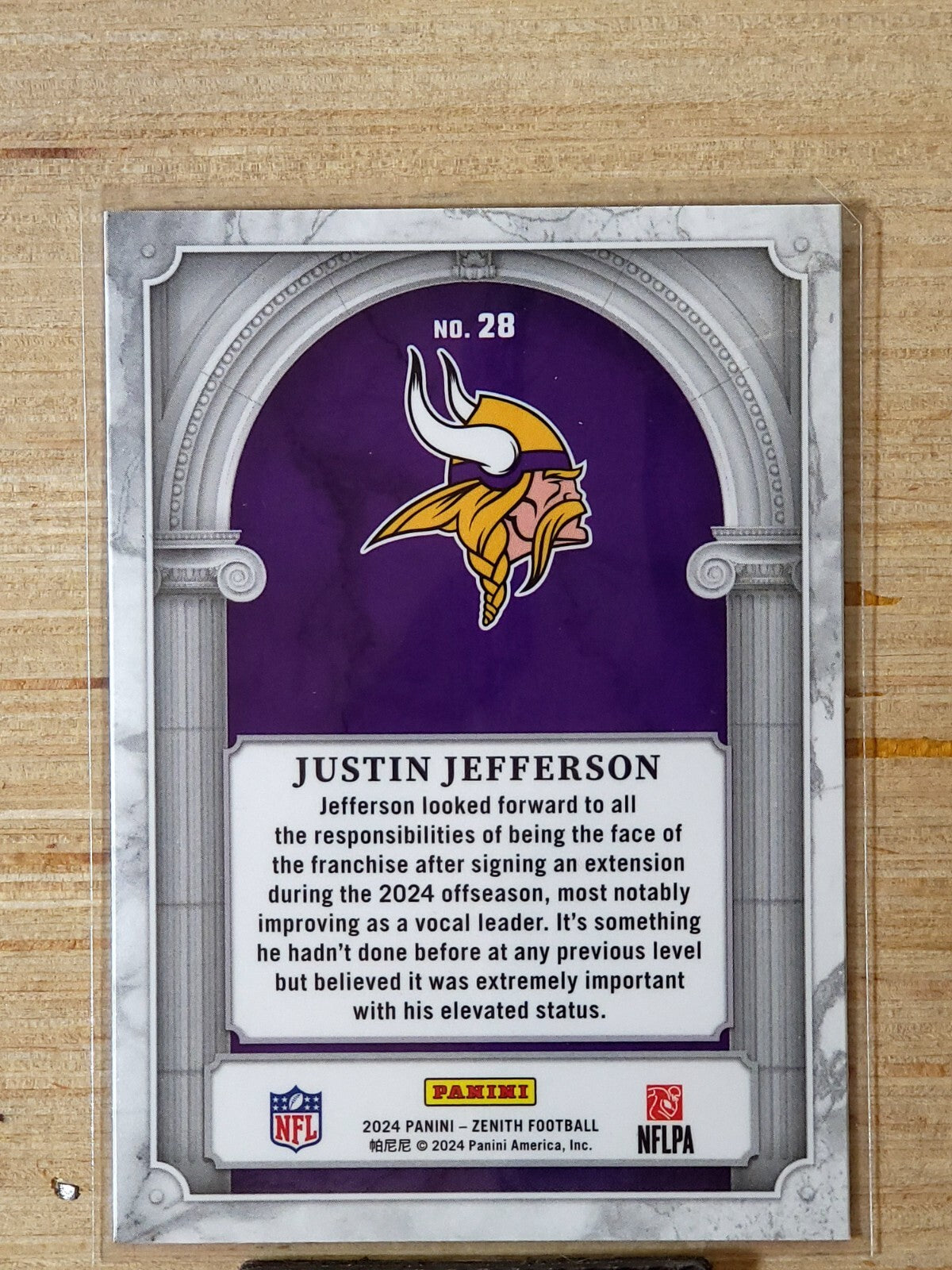 2024 Panini Zenith  Z Marquee #28 Justin Jefferson