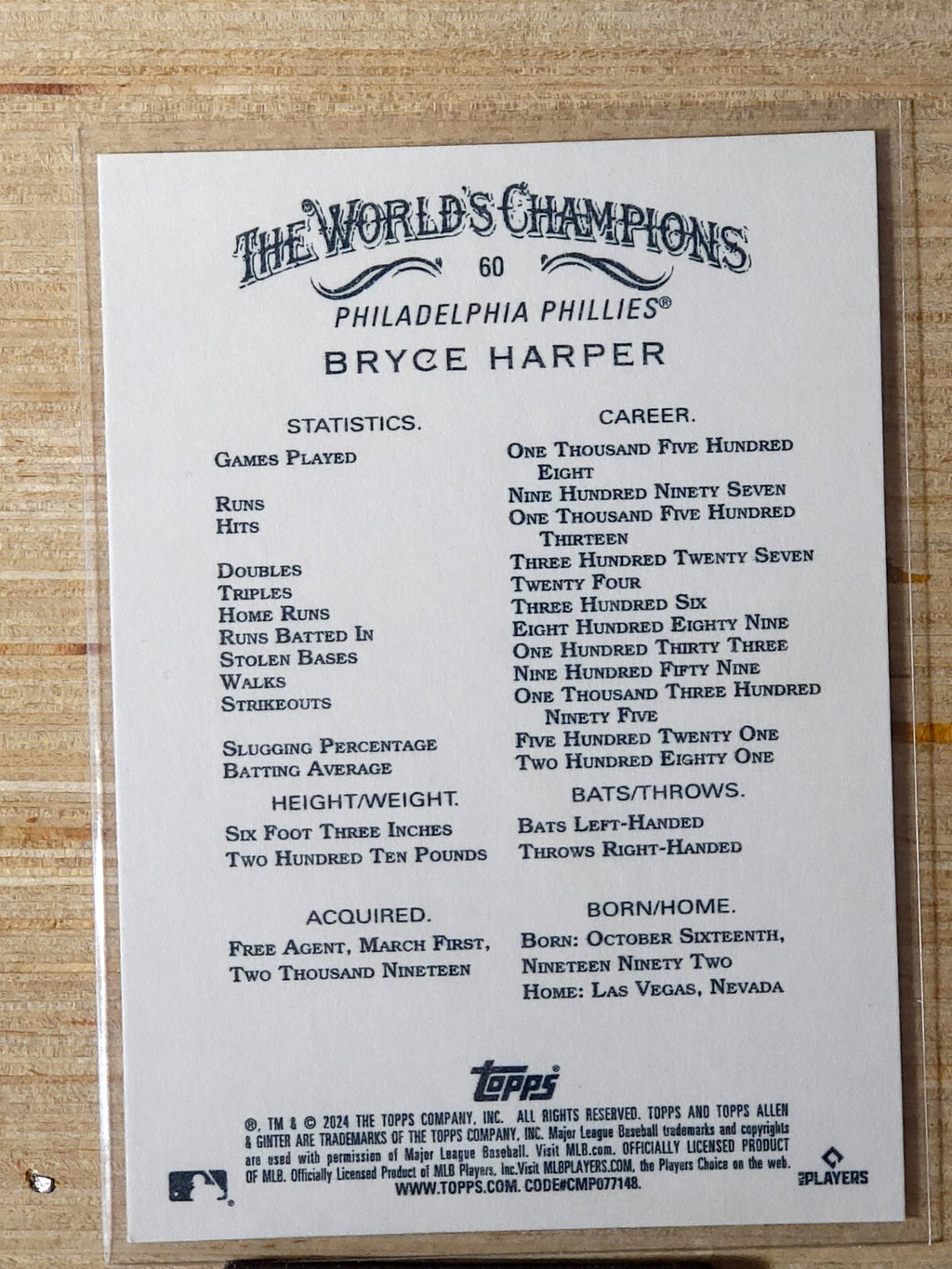 2024 Topps Allen & Ginter # 60 Bryce Hyper Filigree