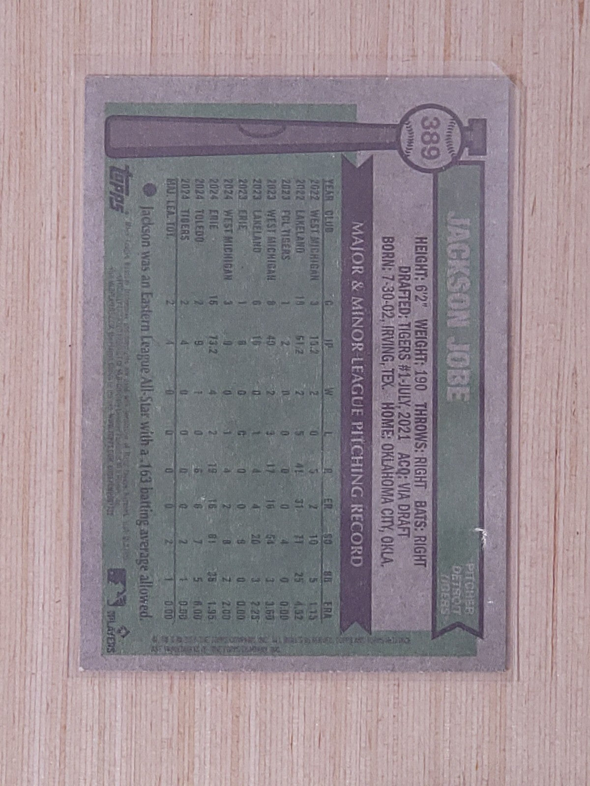 2025 Topps Heritage - Jackson Jobe #389 (RC)