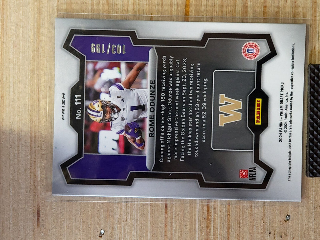2024 Panini Prizm Draft Picks - Rome Odunze #111 Blue 103/199