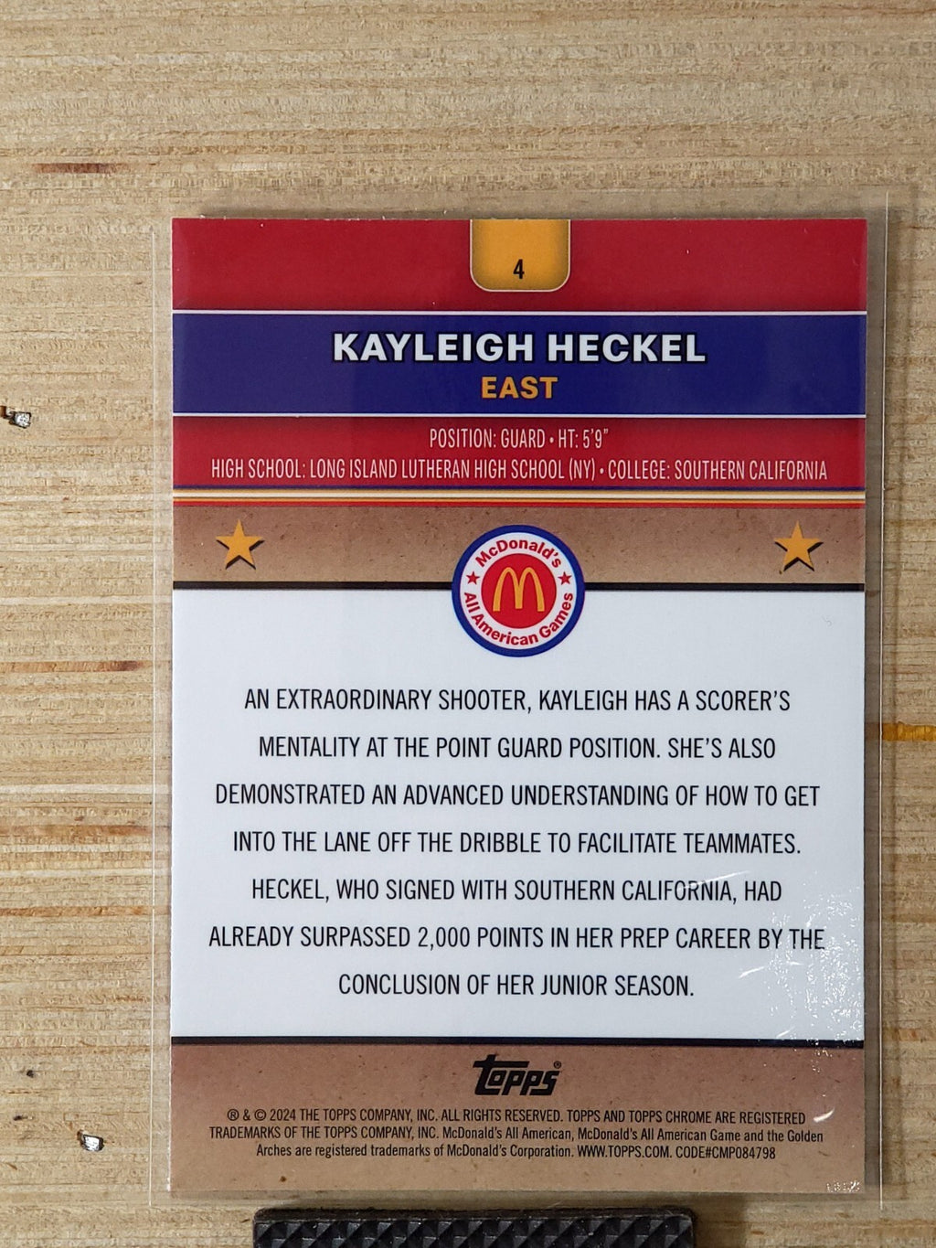 2024 Topps Chrome McDonalds All-American #4 Kayleigh Heckel Raywave