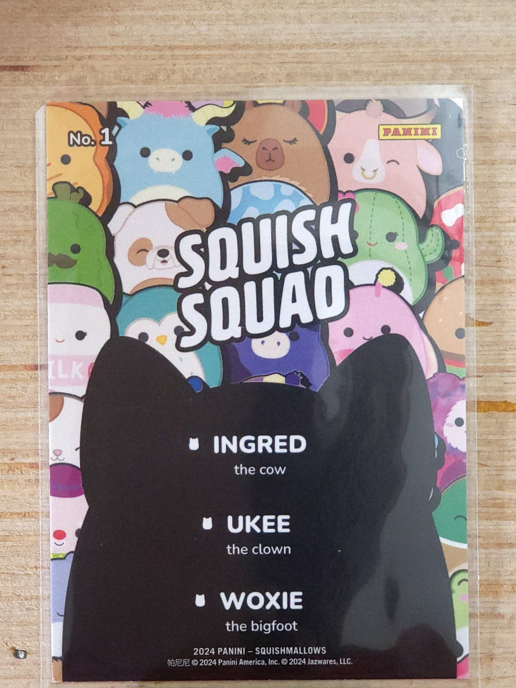 2024 Panini Squishmallows Fantasy Squad #1 Ingred Ukee Woxie Holo