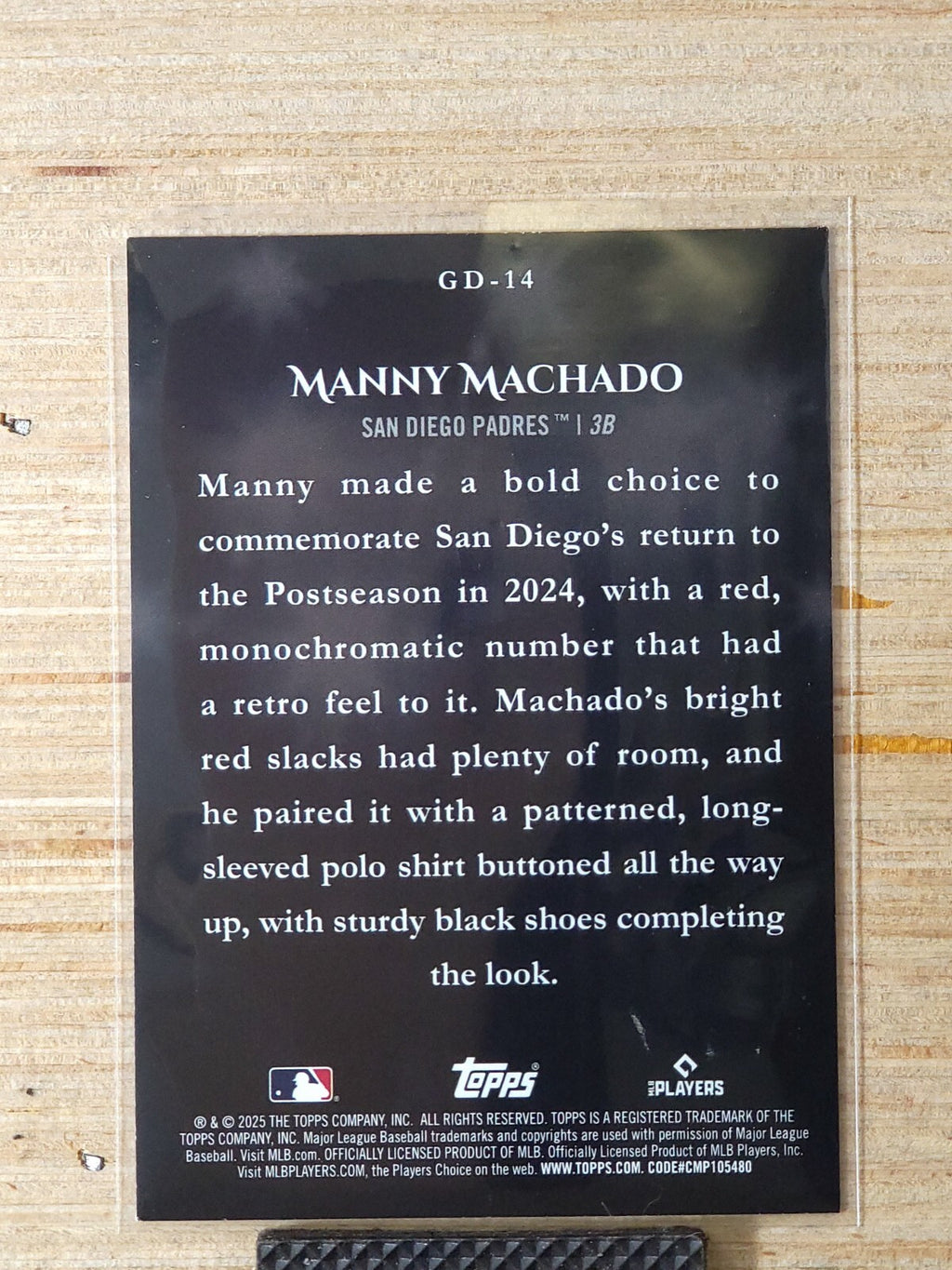2025 Topps Celebration Gameday Drip #GD-14 Manny Machado
