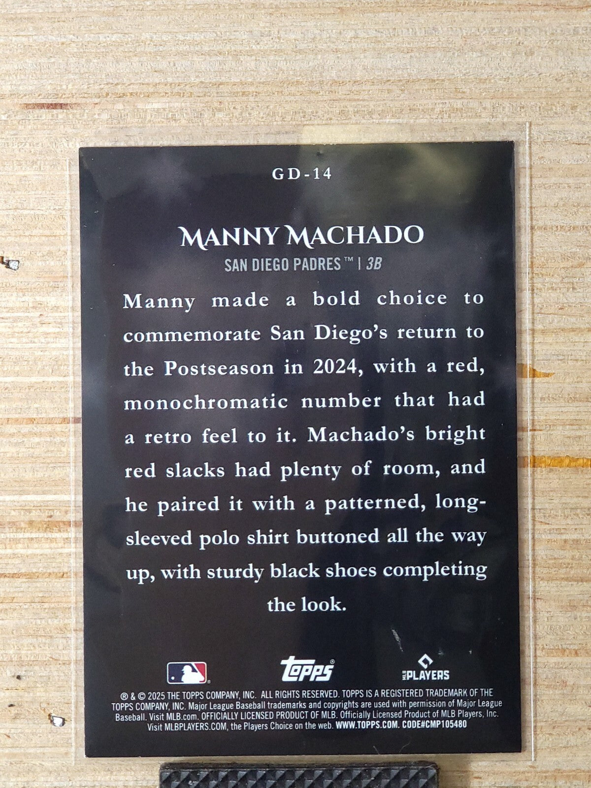 2025 Topps Celebration Gameday Drip #GD-14 Manny Machado