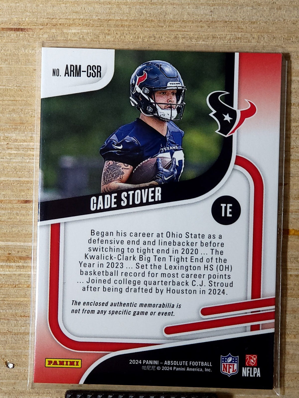 2024 Panini Absolute - Absolute Rookie Materials #ARM-CSR Cade Stover