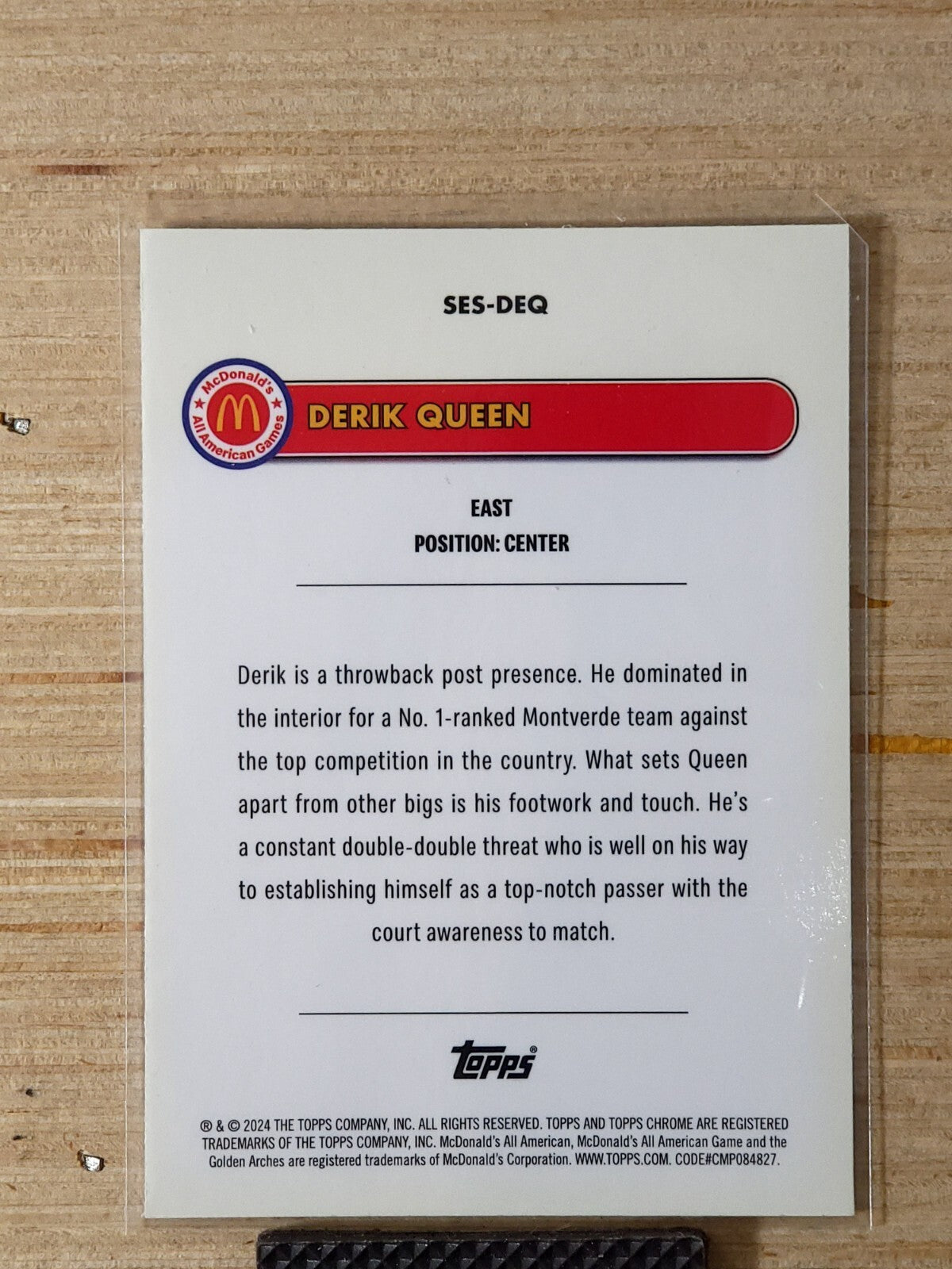 2024 Topps Chrome McDonalds AllAmerican Major Stars Derik Queen  SES-DEQ Raywave