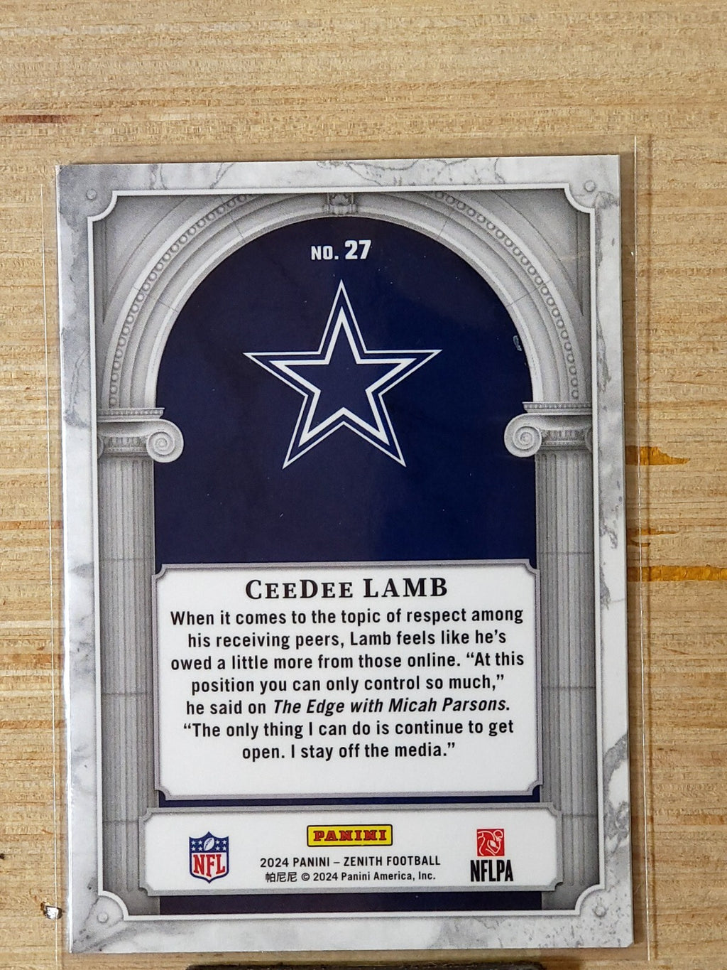 2024 Panini Zenith Z Marquee #27 CeeDee Lamb