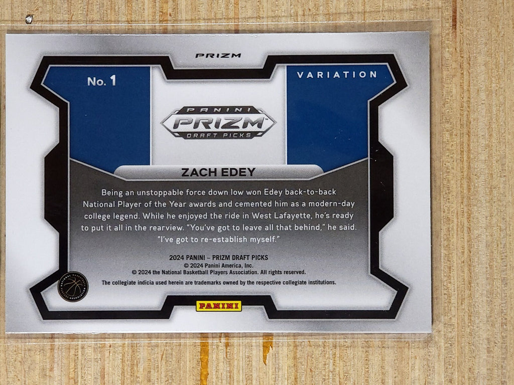 2024 Panini Prizm Draft Picks #1 Zach Edey Variation Purple Wave