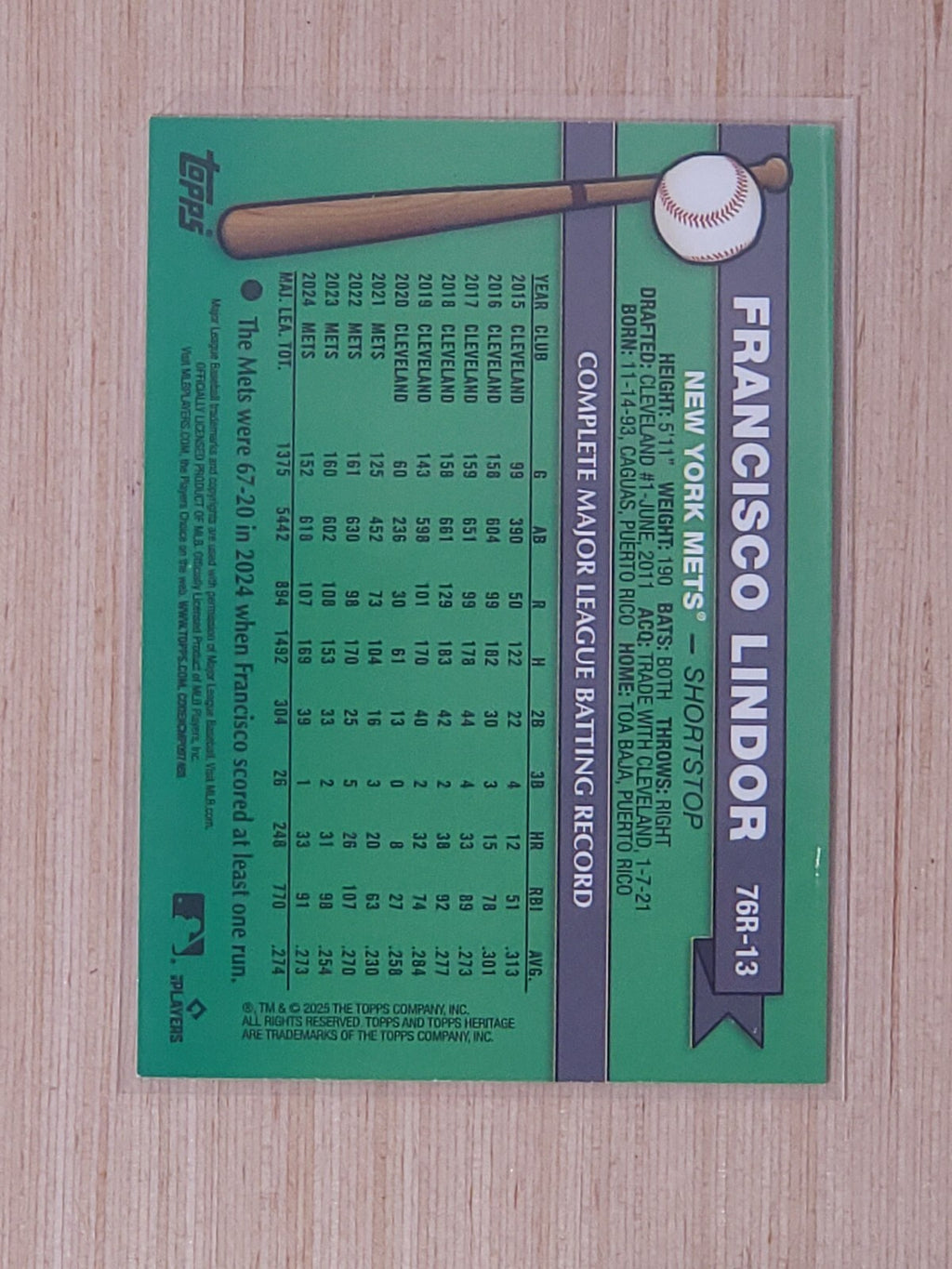 2025 Topps Heritage #76R-13 Francisco Lindor Silver