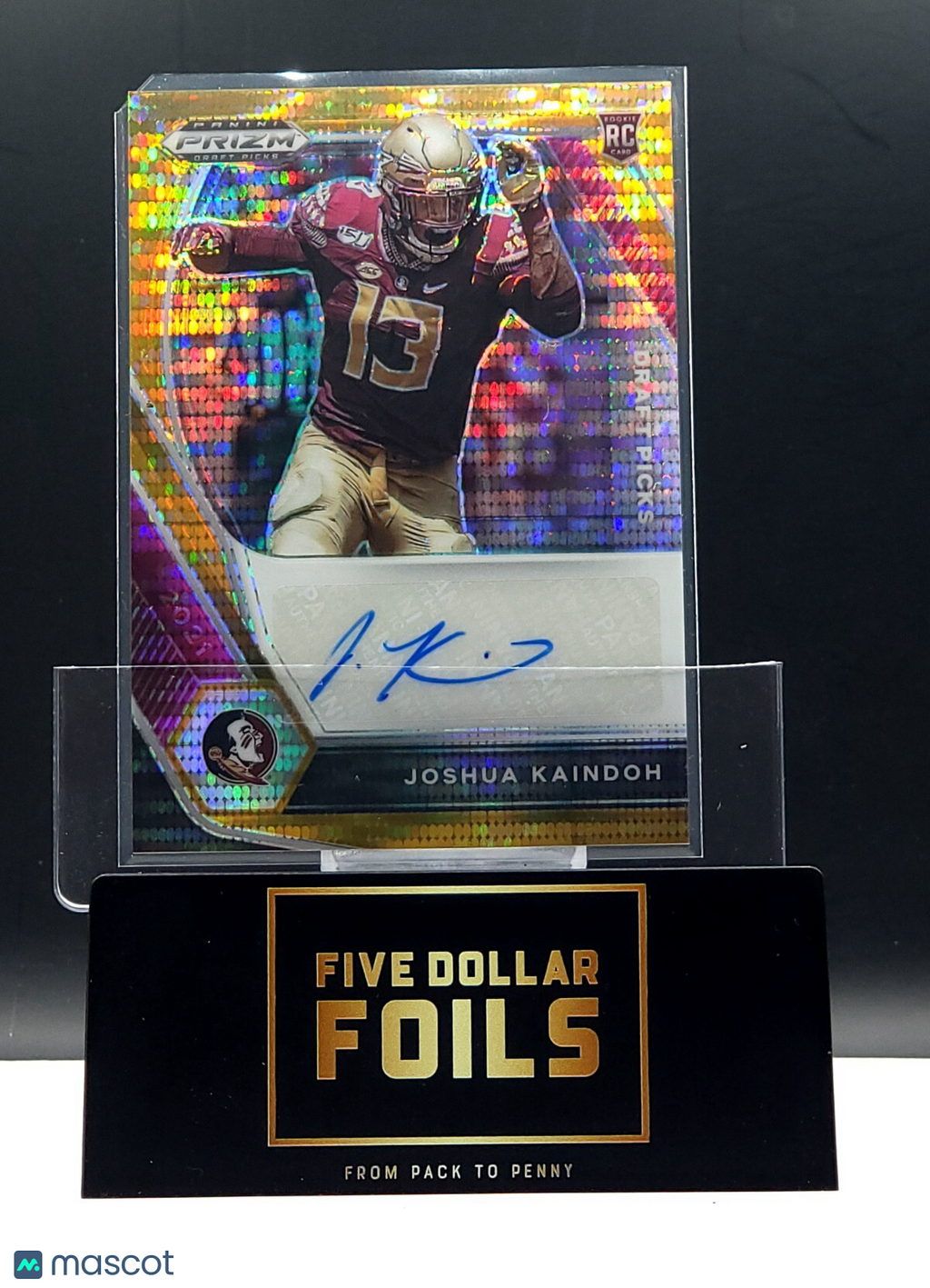 2021 Panini Prizm Draft Picks #DPA-JOK Joshua Kaindoh Orange Pulsar 35/49