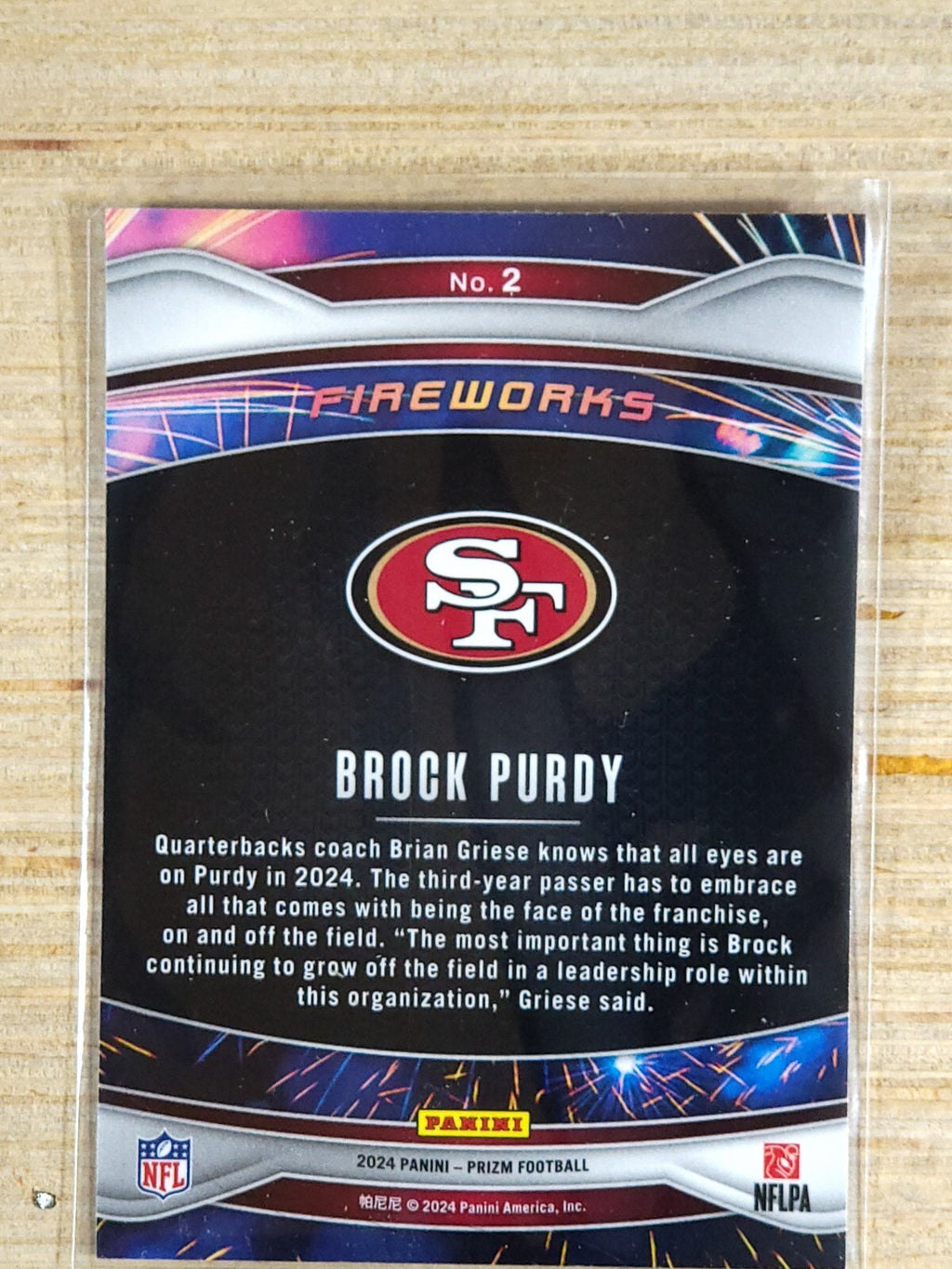 2024 Panini Prizm Fireworks #2 Brock Purdy