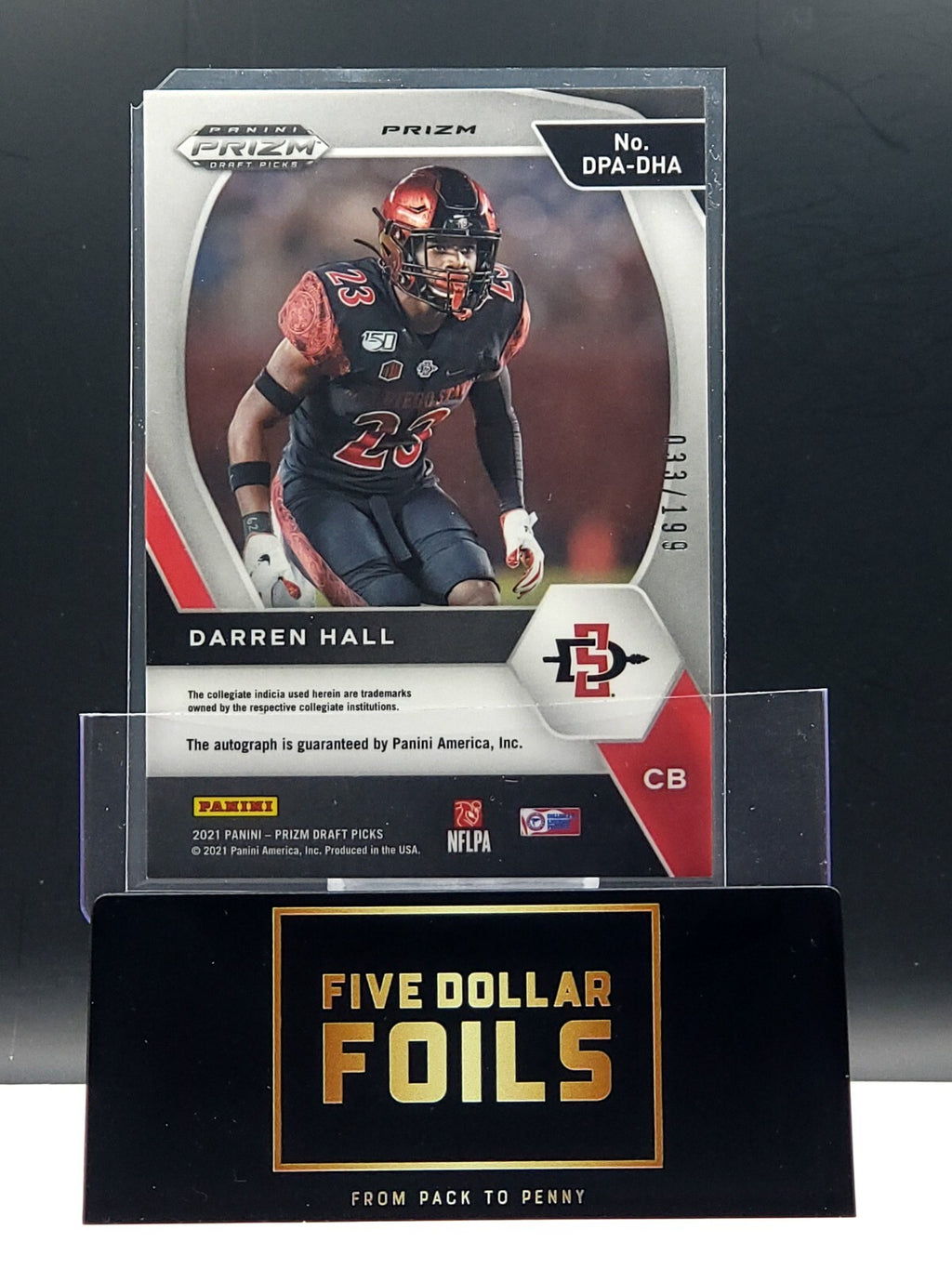 2021 Panini Prizm Draft Picks #DPA-DHA Darren Hall Red 033/199