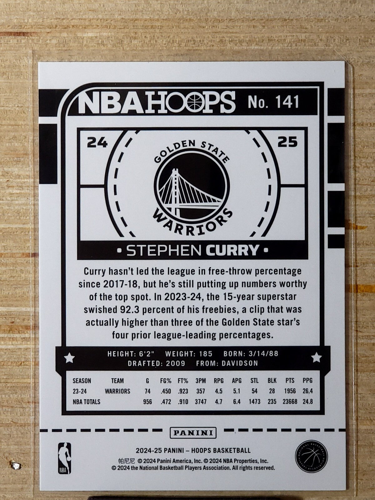 2024-25 Panini NBA Hoops #141 Stephen Curry