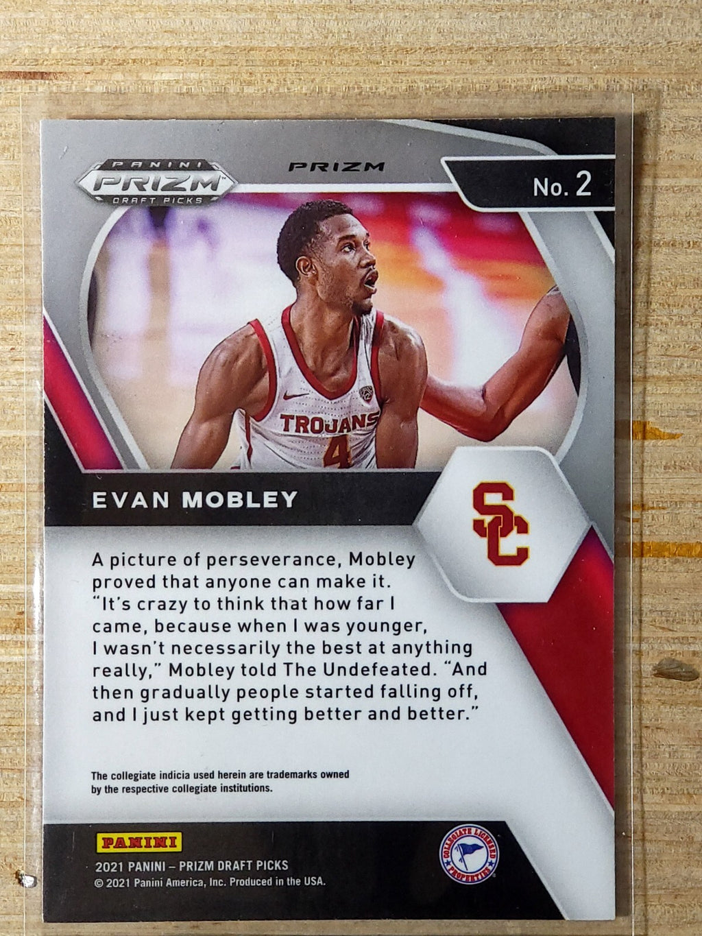 2021-22 Panini Prizm Draft Picks - #2 Evan Mobley  Red Fast Break