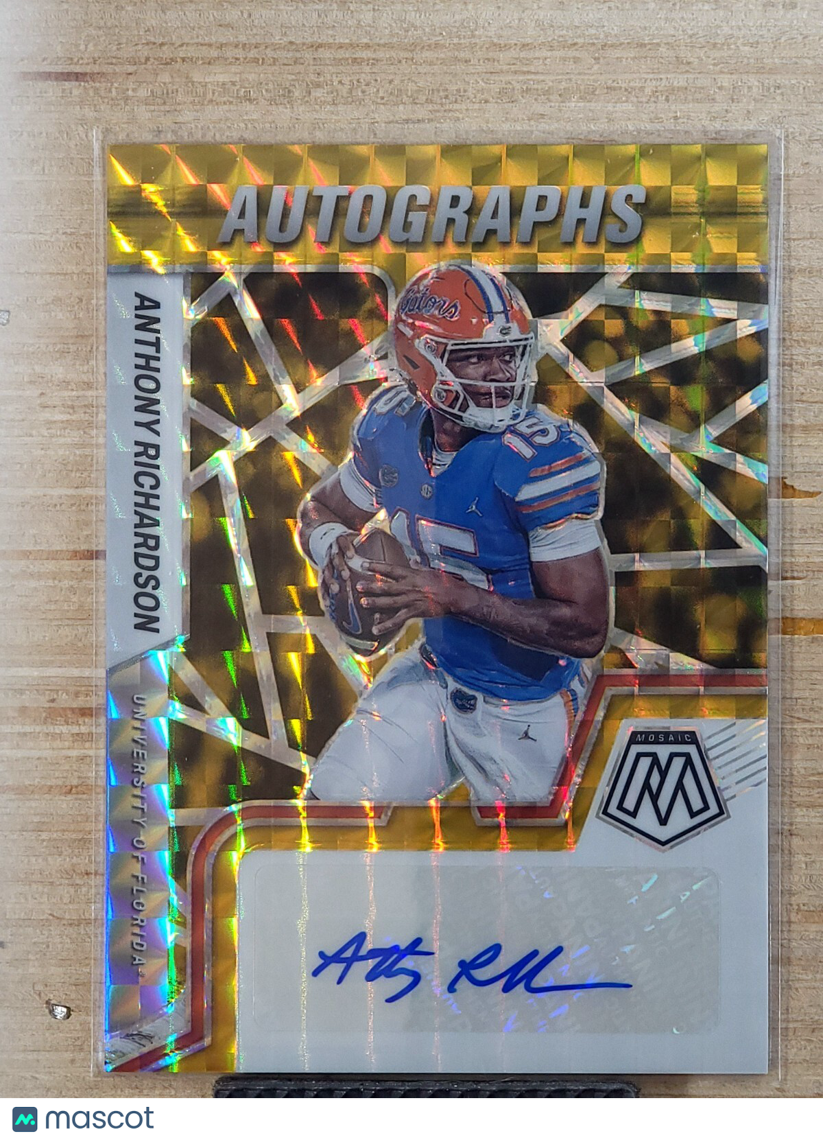 2023 Panini Mosaic Draft Picks Auto Anthony Richardson 2/10 Gold