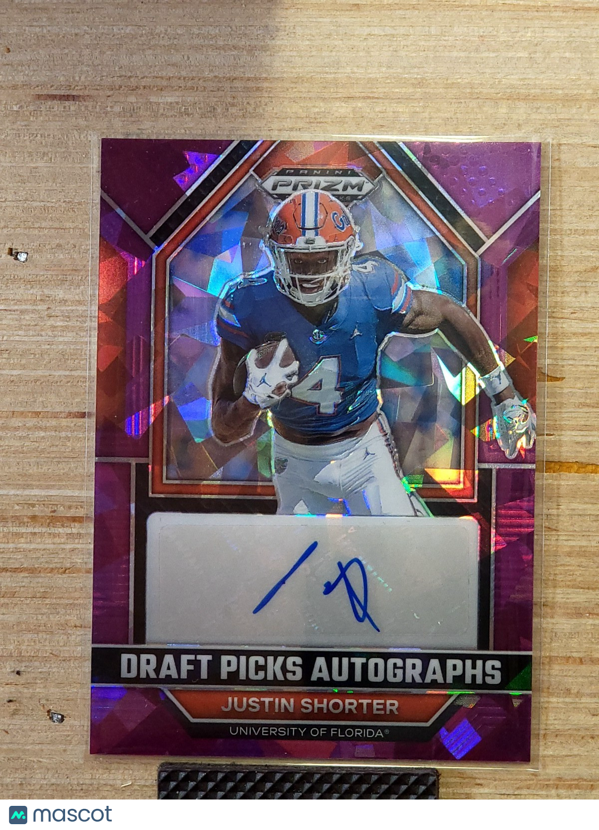 2023 Panini Prizm Draft Picks Auto Justin Shorter #DPA-JUS Purple Ice