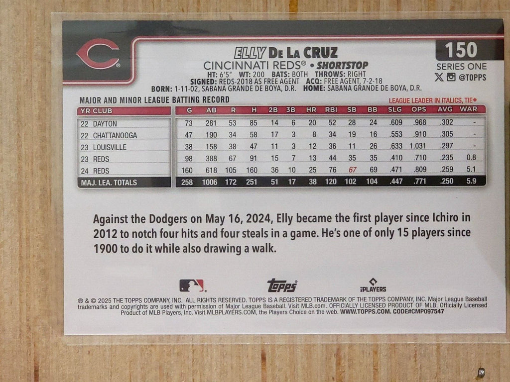 2025 Topps Series 1 - #150 Elly De La Cruz