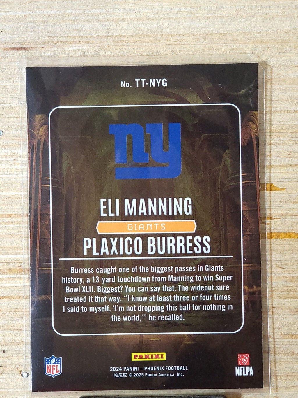 2024 Panini Zenith Treasured Tandems #TT-NYG Eli Manning Plaxico Burress