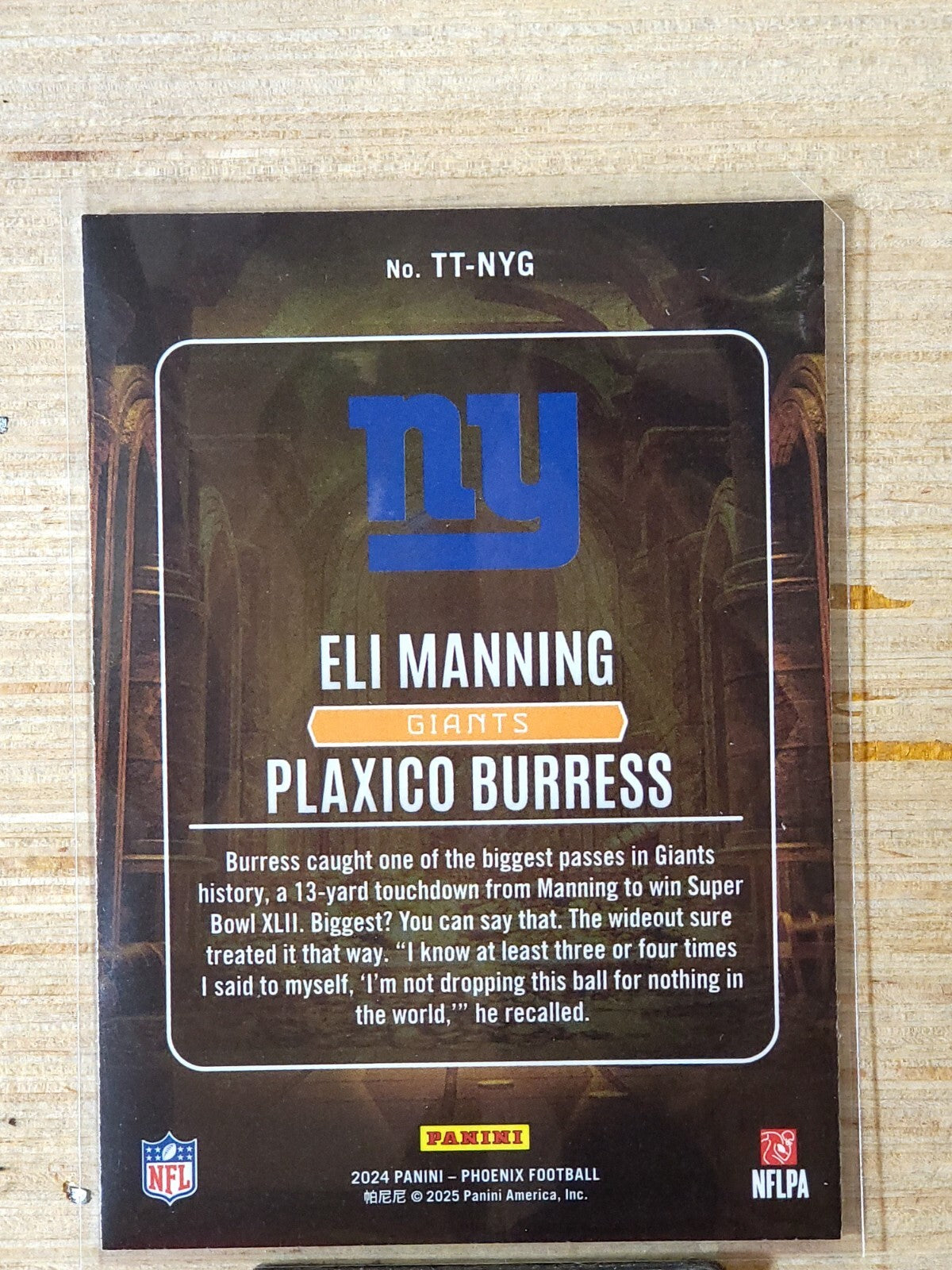 2024 Panini Zenith Treasured Tandems #TT-NYG Eli Manning Plaxico Burress