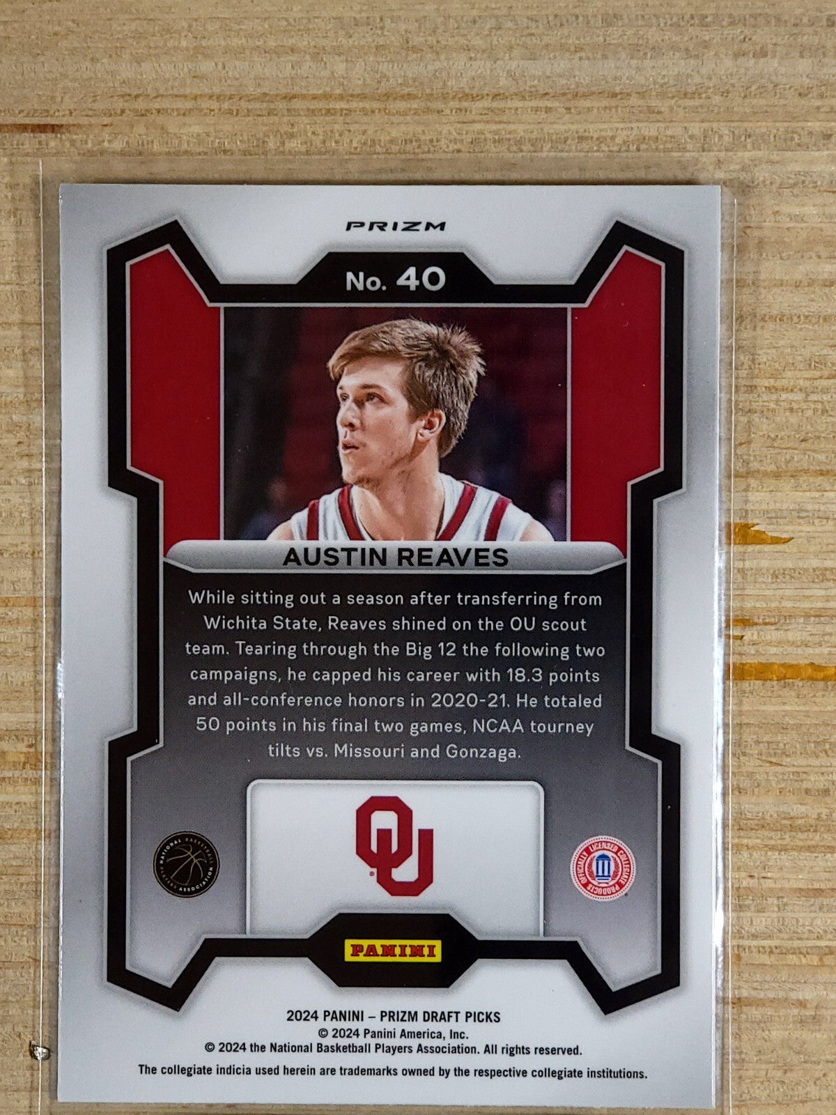 2024 Panini Prizm Draft Picks #40 Austin Reaves Purple Wave