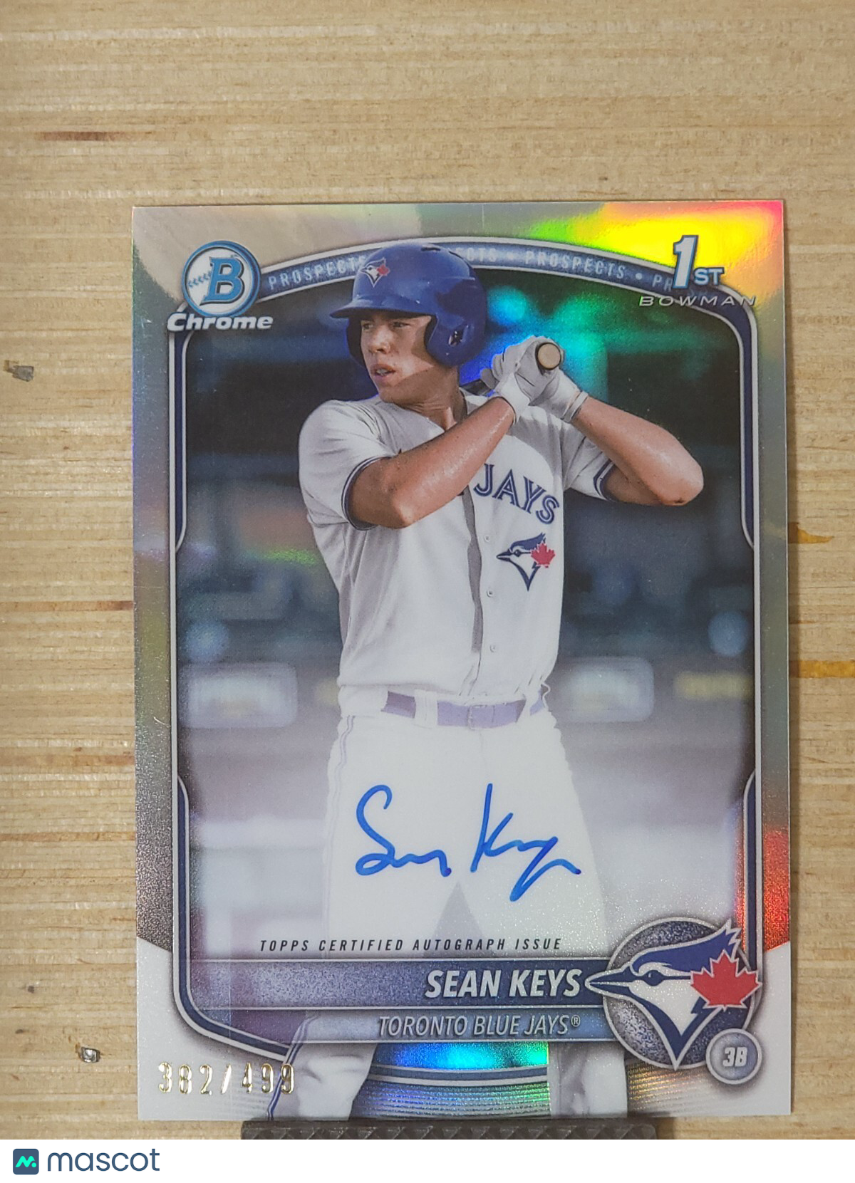 2025 Bowman - Chrome Prospect Autographs Sean Keys #CPA-SK Refractor 382/499