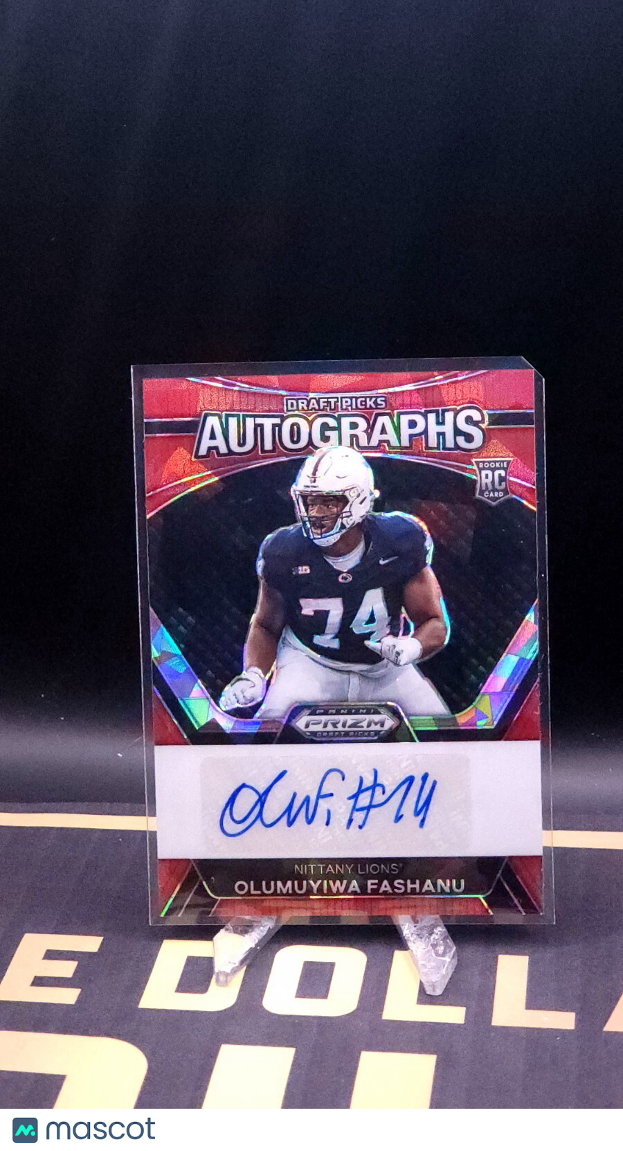 Olumuyiwa Fashanu 2024 Panini Prizm Draft Picks Red Ice Rookie Auto DPA-DTR