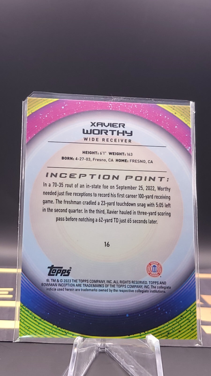 *Free Shipping @ $10+* 2023 Topps Bowman U Inception #16 Xavier Worthy