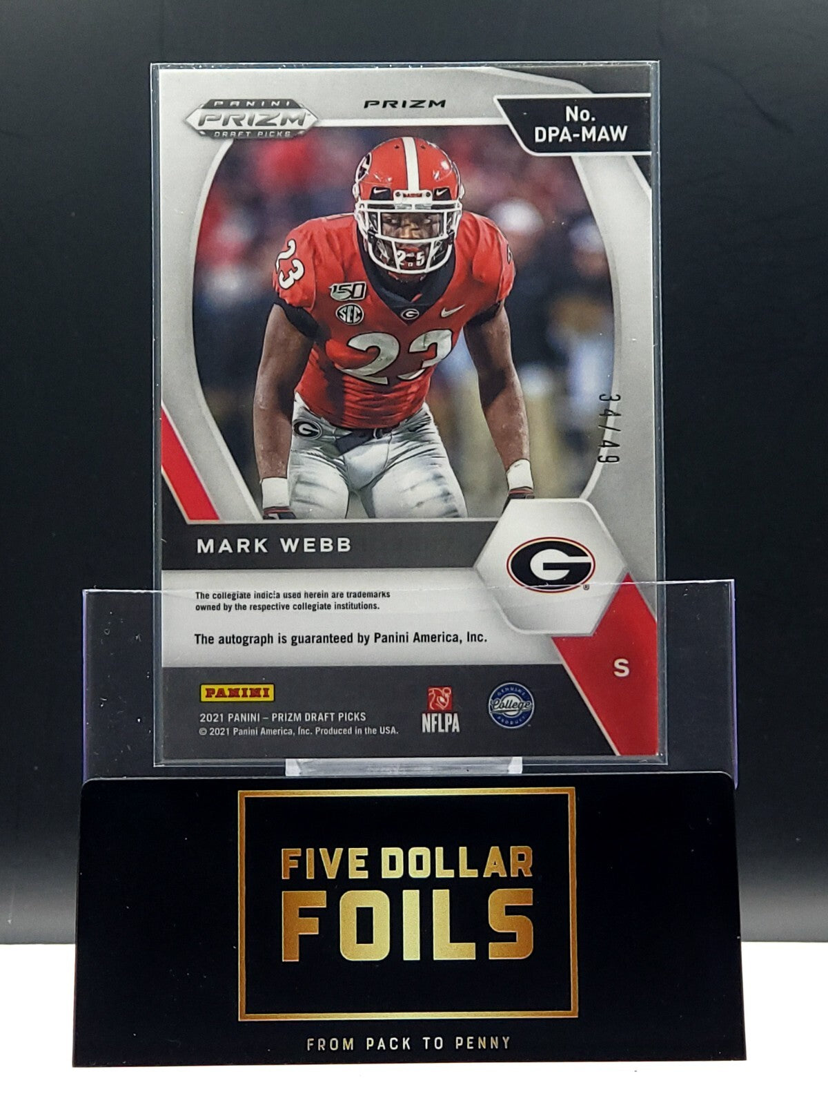 2021 Panini Prizm Draft Picks #DPA-MAW Mark Webb Orange Pulsar 34/49