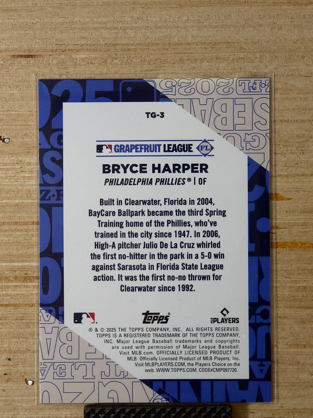2025 Topps Series 1 - Training Grounds Bryce Harper #TG-3