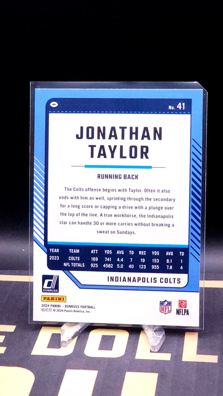 *Free Shipping @ $10* 2024 Donruss - JONATHAN TAYLOR - Red Press Proof -#41