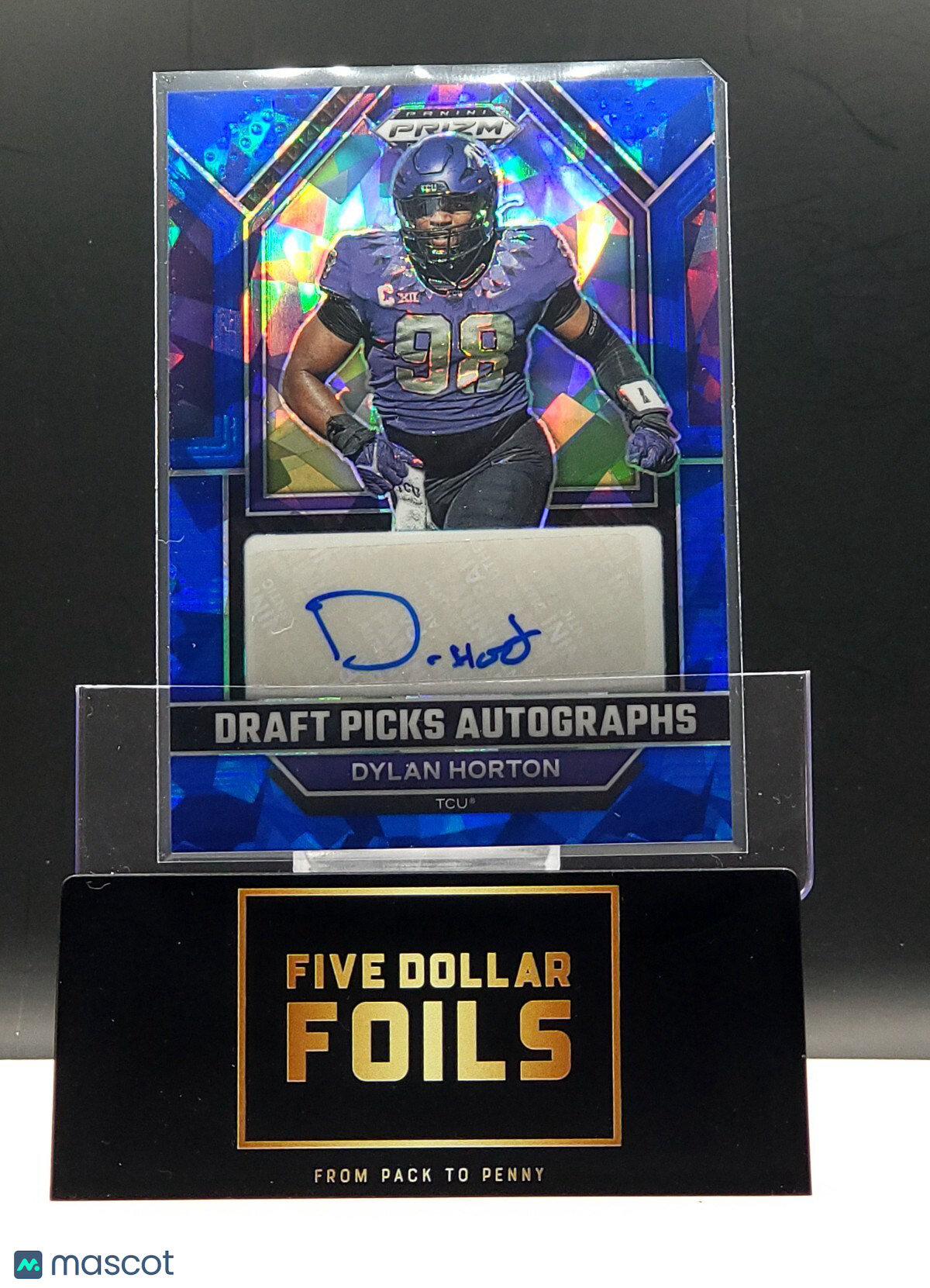 2023 Panini Prizm Draft Picks Auto #DPA-DYH Dylan Horton Blue Ice 68/75