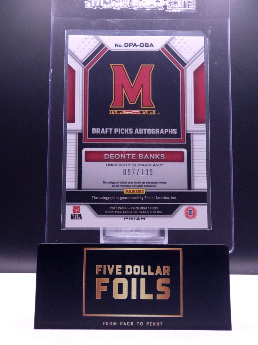 *Free Shipping @ $10* 2023 Prizm Draft Picks #DPA-DBA Deonte Banks 097/199 Red