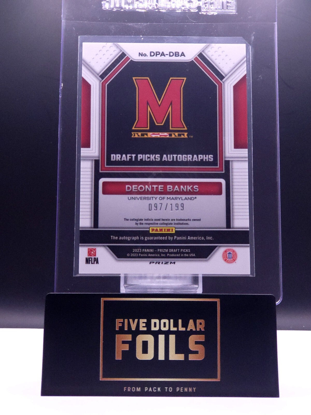 *Free Shipping @ $10* 2023 Prizm Draft Picks #DPA-DBA Deonte Banks 097/199 Red