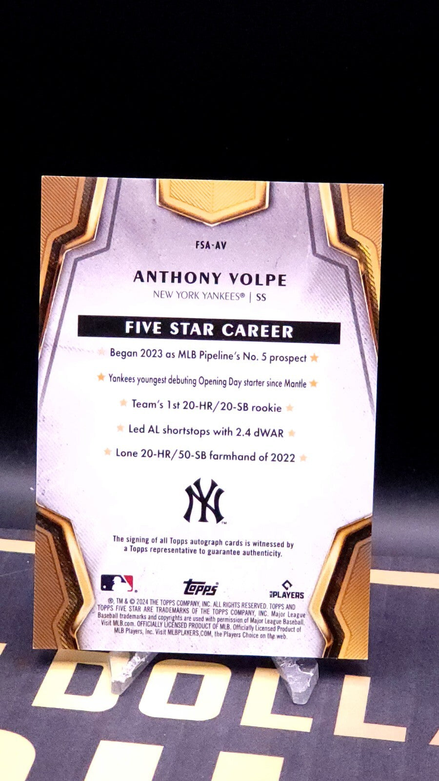 2024 Topps Five Star Anthony Volpe Teal Auto 61/75