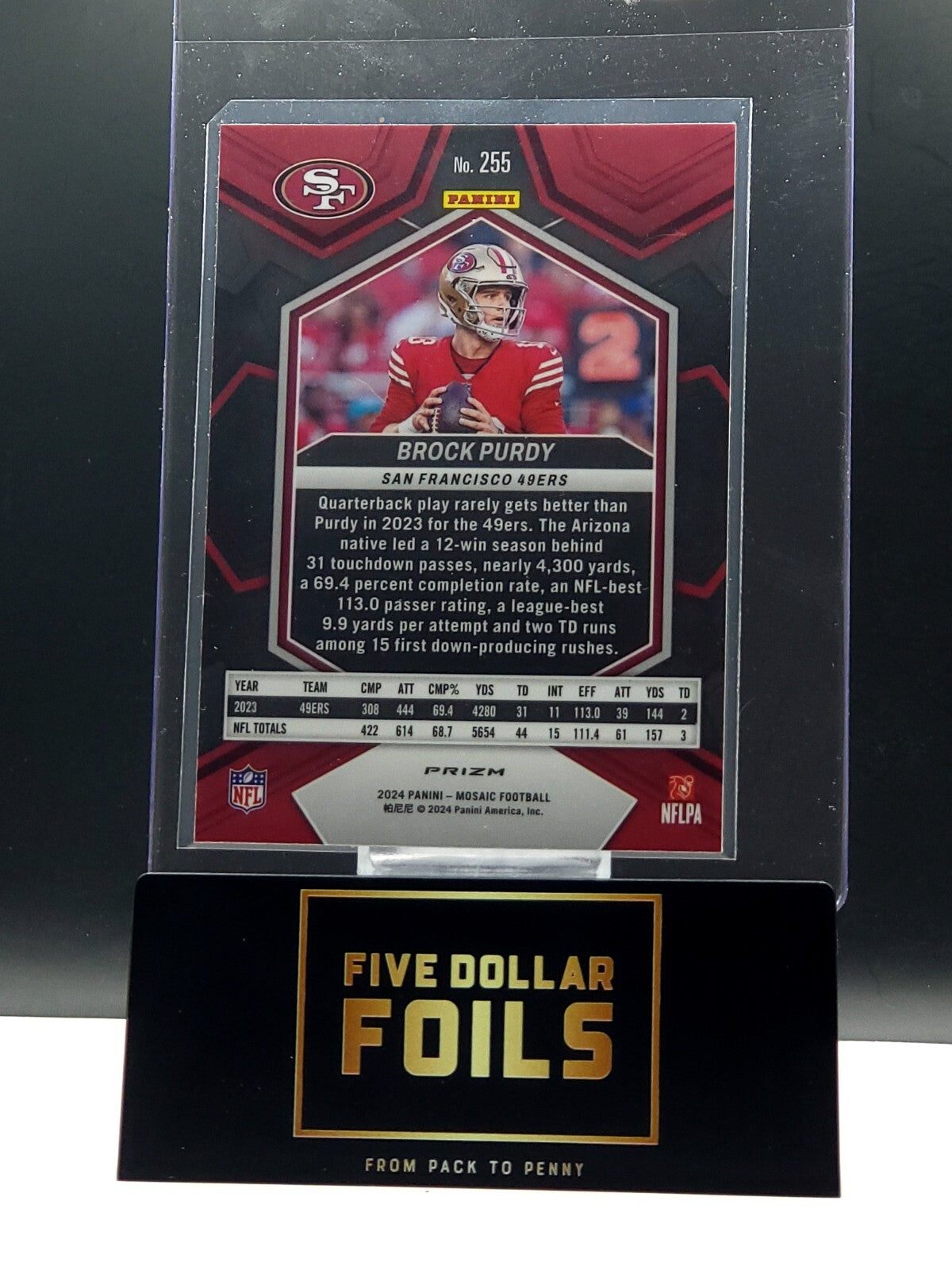 2024 Panini Mosaic Camo Pink Mosaic Prizm #255 Brock Purdy National Pride
