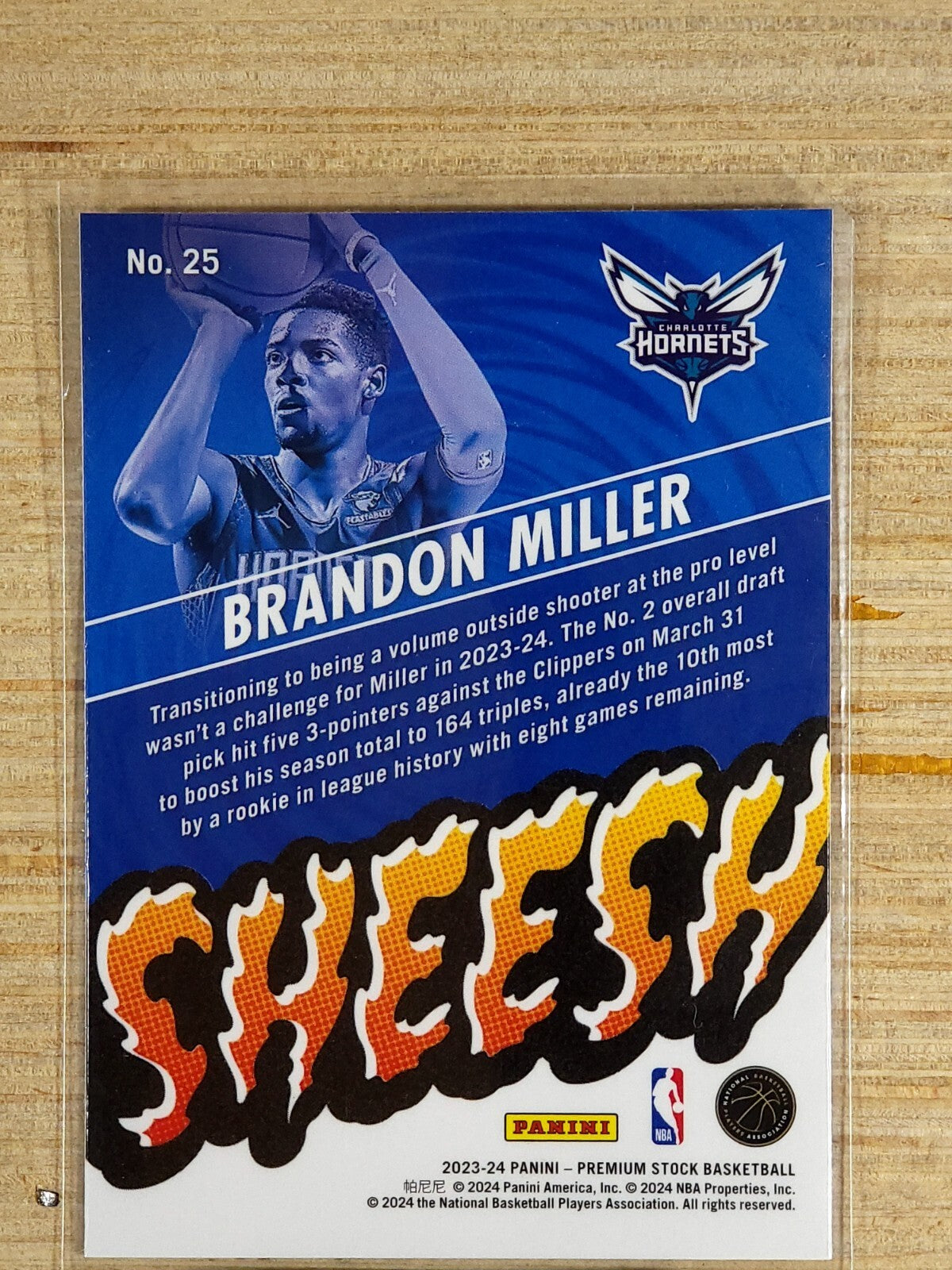 2023-24 Panini NBA Hoops Premium Stock - Sheesh #25 Brandon Miller (RC)