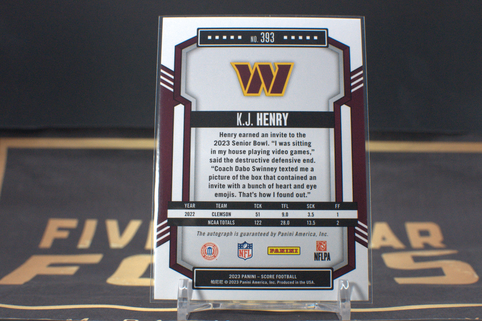 2023 Panini Score K. J. Henry [Signature] #393 **Free Shipping @ $10+**