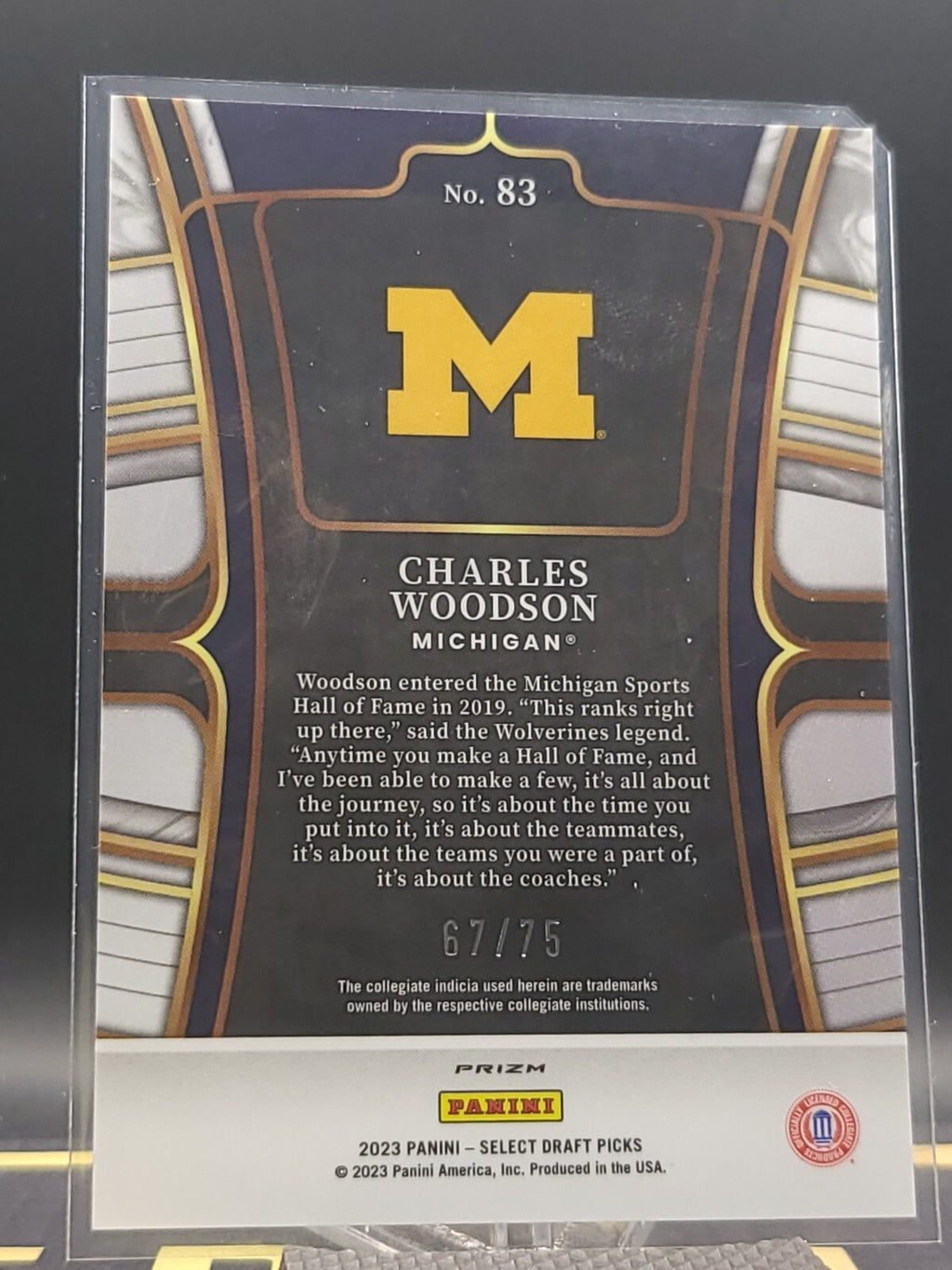 2023 Panini Select Draft Picks - Concourse #83 Charles Woodson Purple 67/75