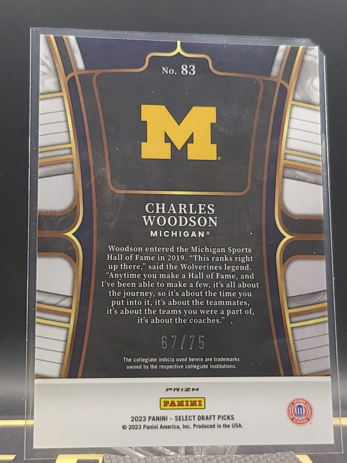2023 Panini Select Draft Picks - Concourse #83 Charles Woodson Purple 67/75