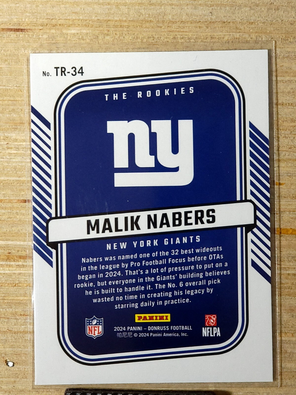 2024 Panini Donruss TR-34 The Rookies Malik Nabers