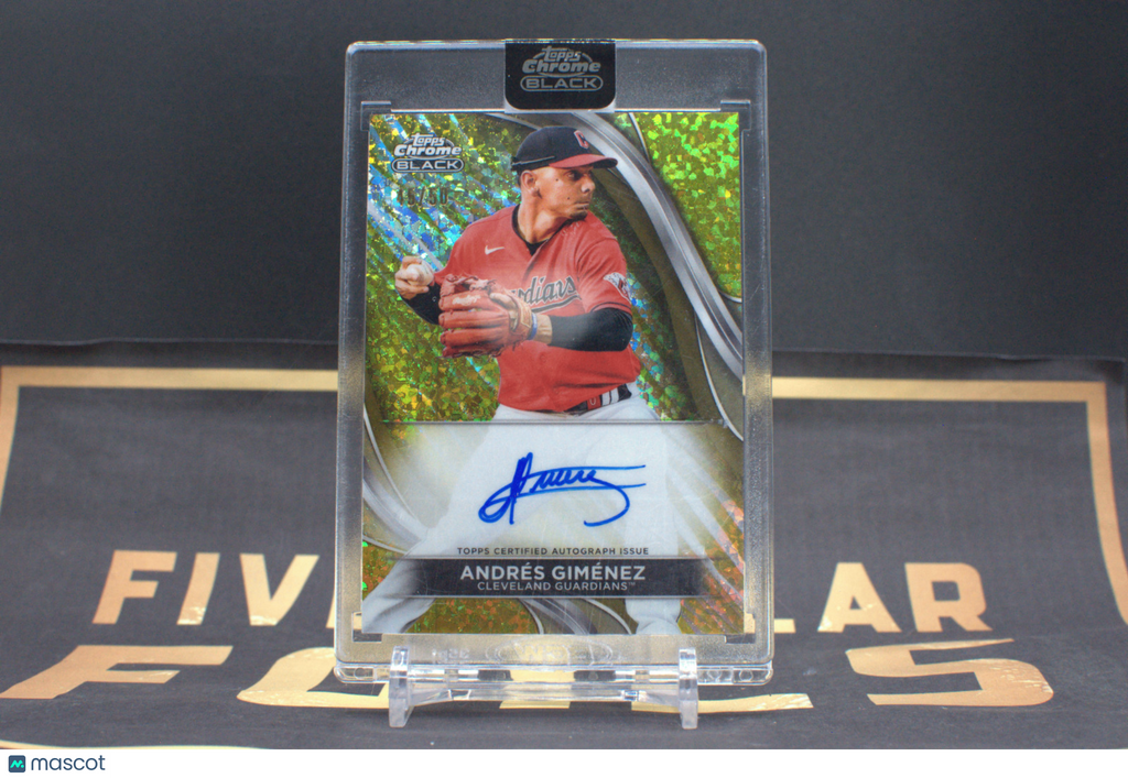 Andres Gimenez #CBA-AG - 2024 Topps Chrome Black - Gold Mini Diamond Auto