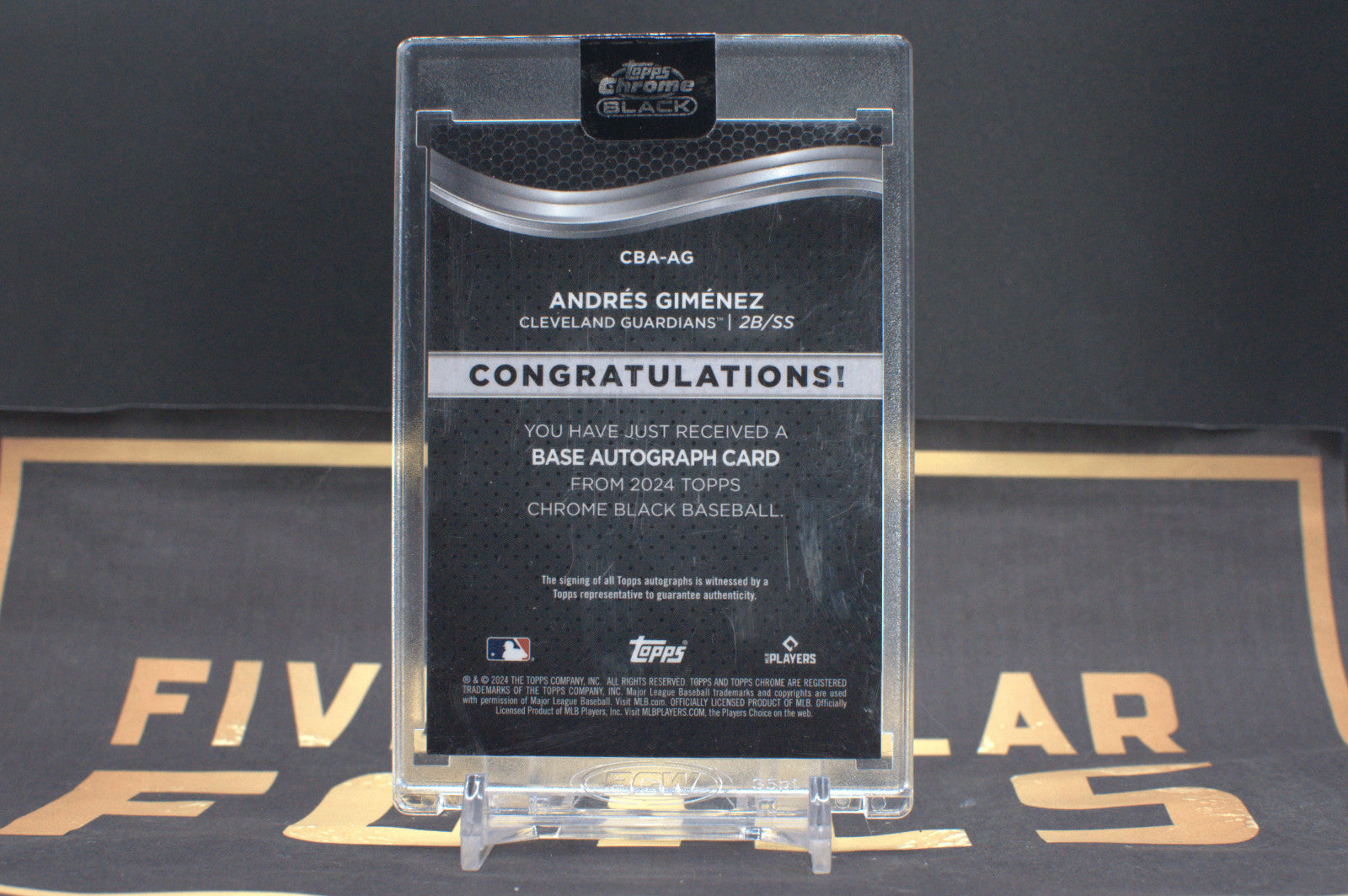 Andres Gimenez #CBA-AG - 2024 Topps Chrome Black - Gold Mini Diamond Auto
