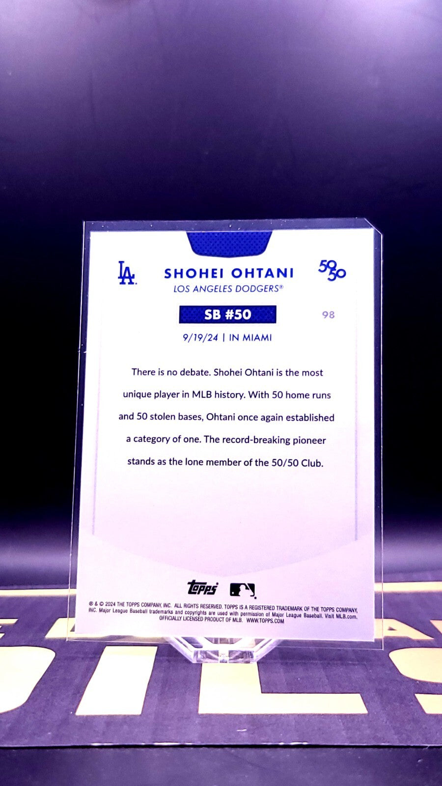 2024 Topps Shohei Ohtani 50/50 SB #50