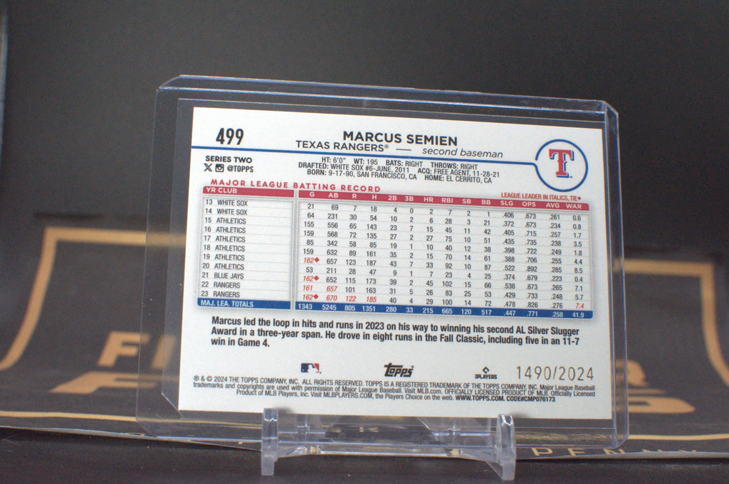 2024 Topps: Marcus Semien [Gold] #499 **Free Shipping @ $10+**